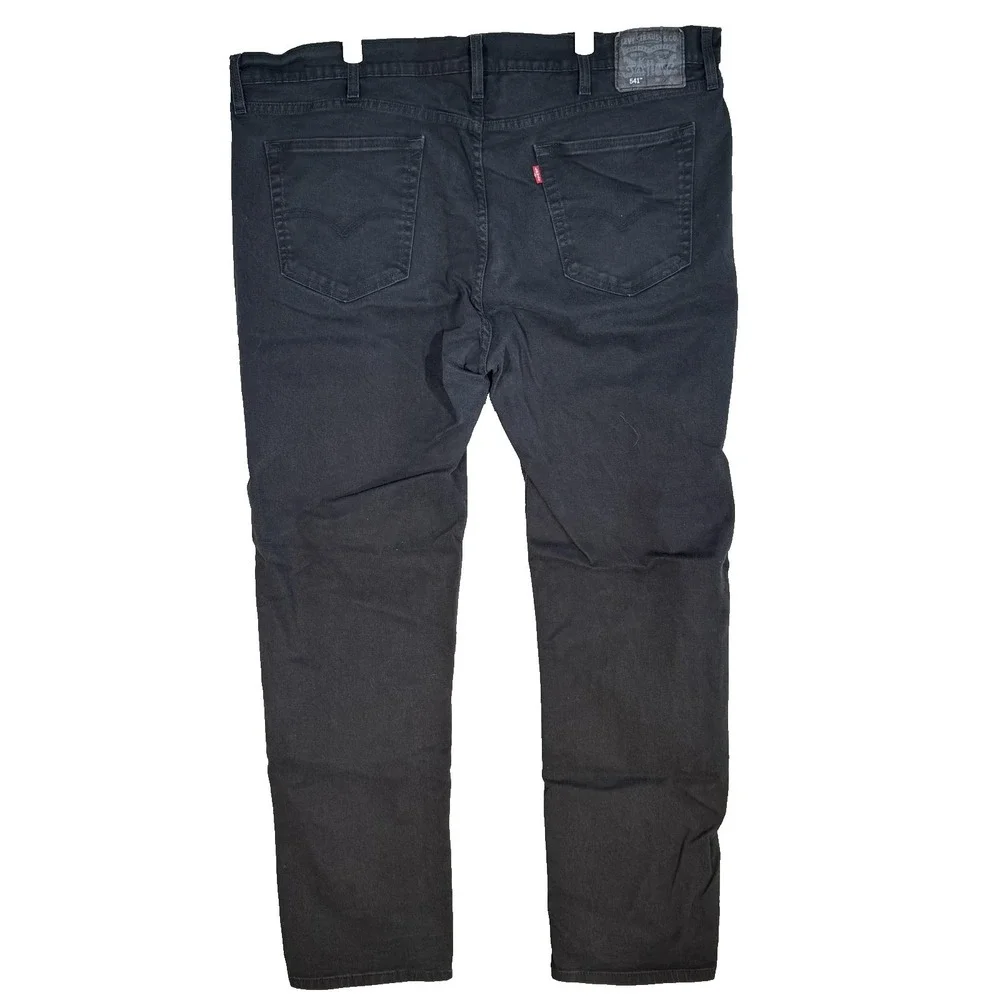 Levis 541 Jeans Mens 42x32 Black Athletic Fit Tapered Stretch Denim